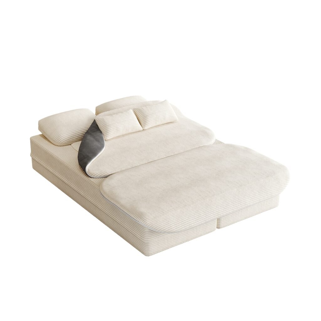 Foldable Cloud Sofa‑Bed — Design 2‑em‑1 em Espuma, Conversão Suave e Cobertor Multifuncional para Sala, Quarto e Estúdios