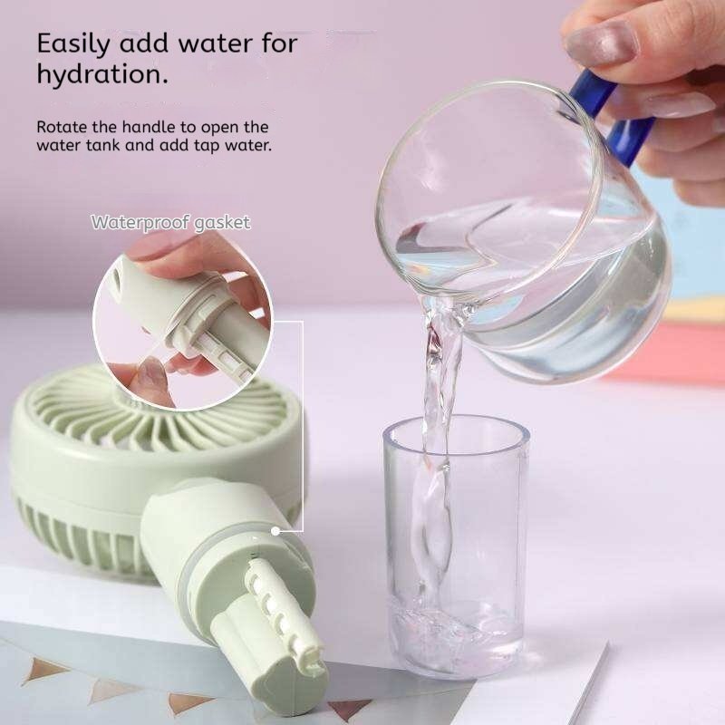 Ventilador Portátil KP‑F31 – Mini Fan USB com Spray