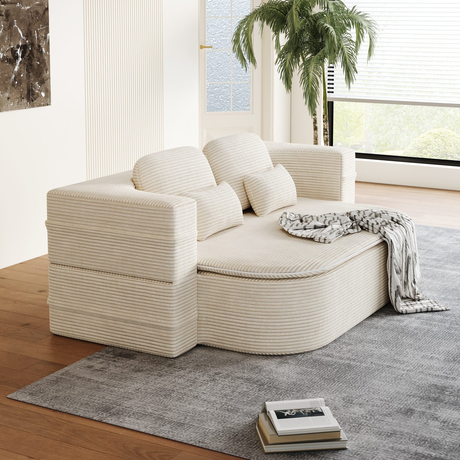 Foldable Cloud Sofa‑Bed — Design 2‑em‑1 em Espuma, Conversão Suave e Cobertor Multifuncional para Sala, Quarto e Estúdios - Image 6