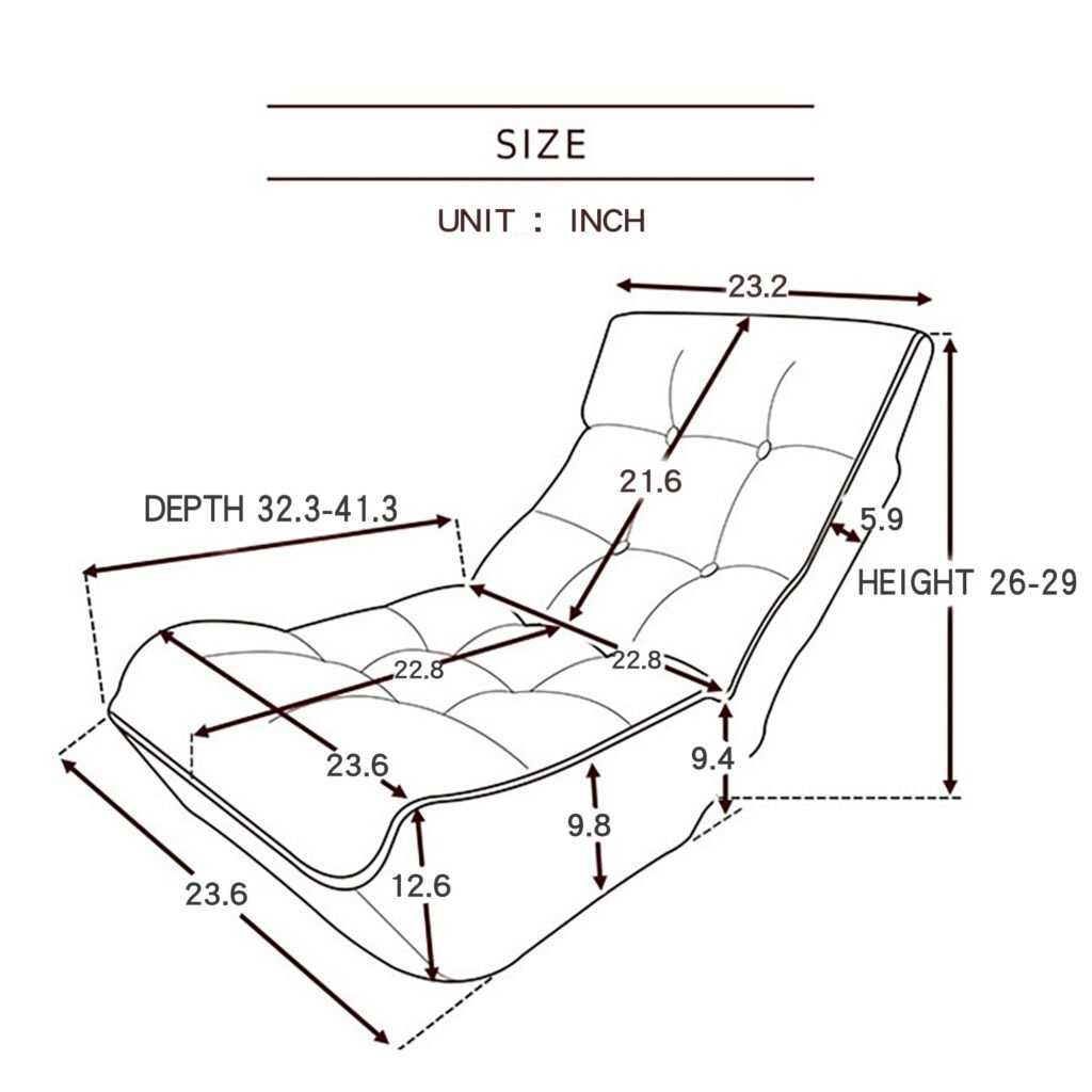 Japanese Reclining Lounge Chair — Sofá Individual Ajustável em Estilo Tatami para Sala, Quarto e Varanda