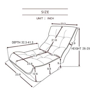 Japanese Reclining Lounge Chair — Sofá Individual Ajustável em Estilo Tatami para Sala, Quarto e Varanda - Image 5