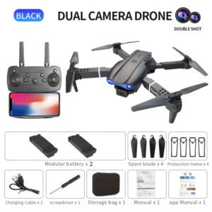 E99Pro - Dual Camera - Dual Electric Drone--biack - Image 1