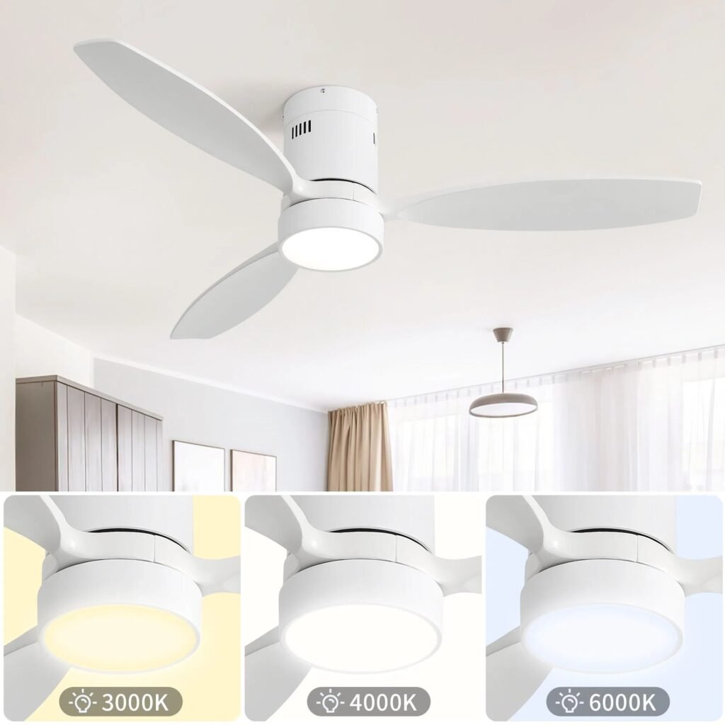 Ventoinha de Teto 52" – Motor Reversível e Luz LED