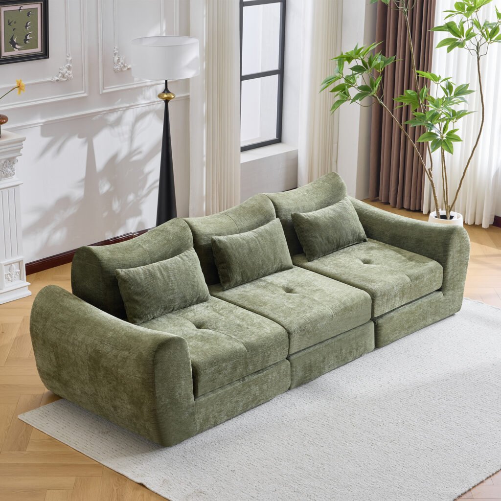 Modular Cloud Sofa‑Bed — Conversão Suave, Design Seccional e Conforto Elevado para Sala, Quarto e Espaços Modernos