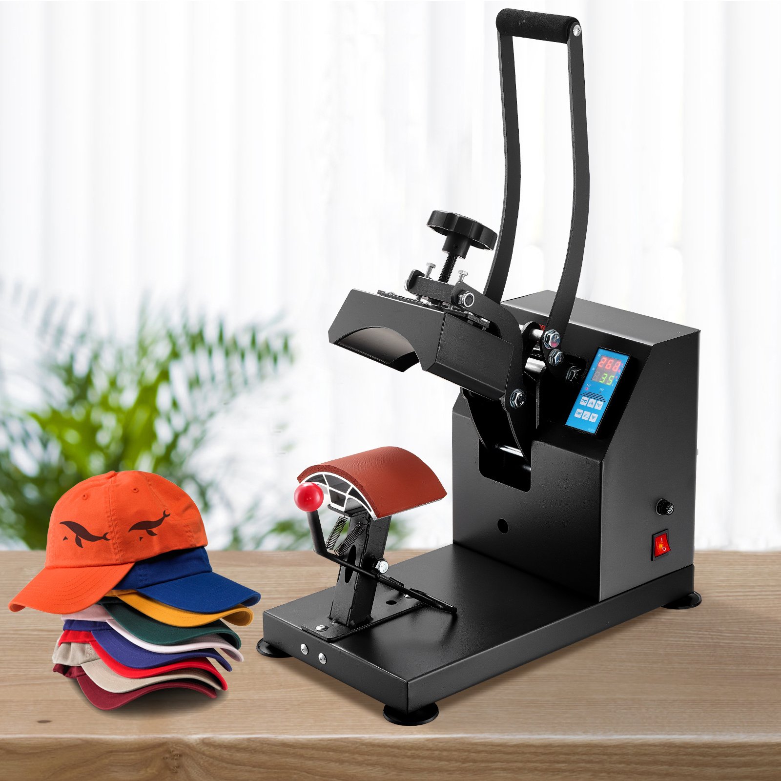 Heat Press Curva 6×3.75” – Prensa para Bonés, Estrutura em Aço, Clamshell, LCD Digital - Image 4