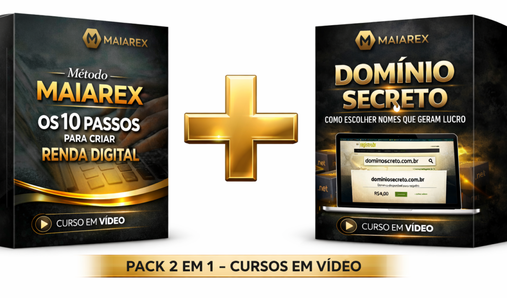 Pack MAIAREX 2 em 1: Renda Digital + Domínio Lucrativo