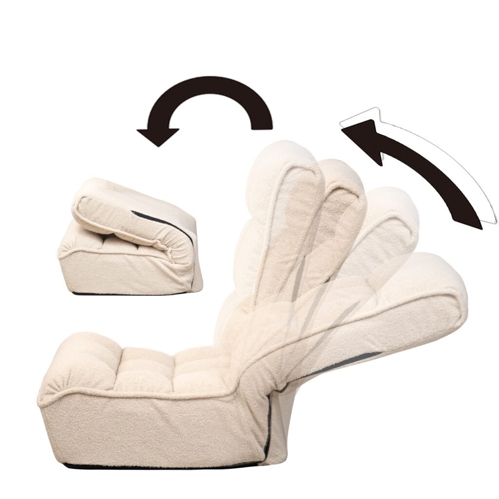 Japanese Reclining Lounge Chair — Sofá Individual Ajustável em Estilo Tatami para Sala, Quarto e Varanda