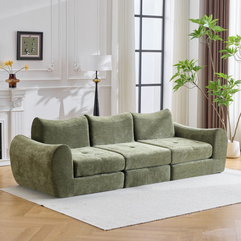 Modular Cloud Sofa‑Bed — Conversão Suave, Design Seccional e Conforto Elevado para Sala, Quarto e Espaços Modernos