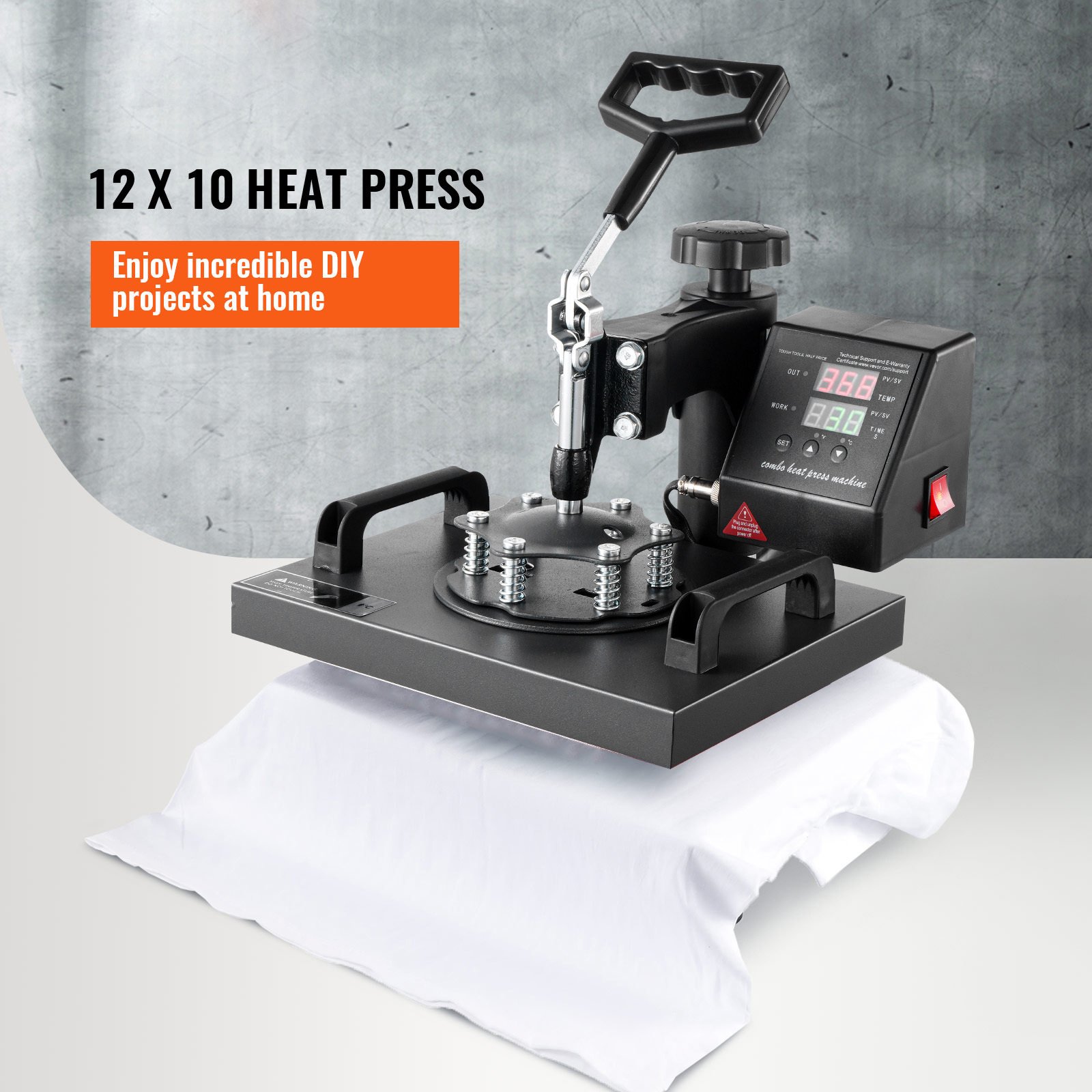 Prensa Térmica 12x10" – Máquina de Transferência de Calor 30x23cm para T‑shirts - Image 1