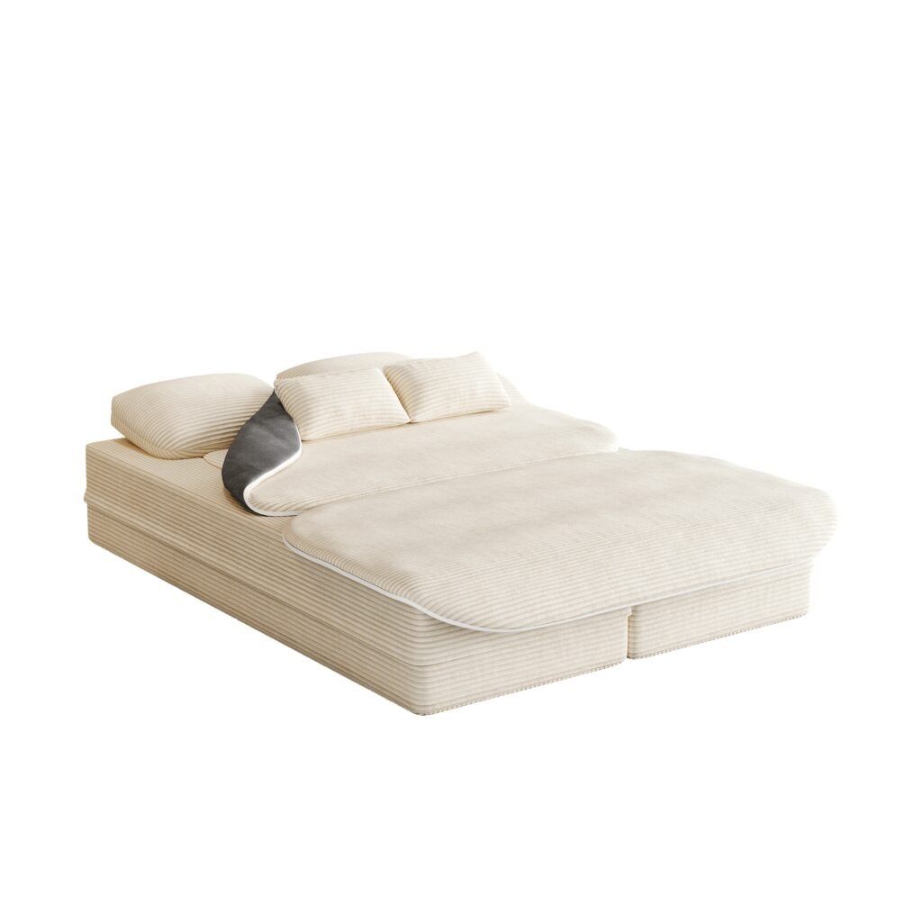 Foldable Cloud Sofa‑Bed — Design 2‑em‑1 em Espuma, Conversão Suave e Cobertor Multifuncional para Sala, Quarto e Estúdios