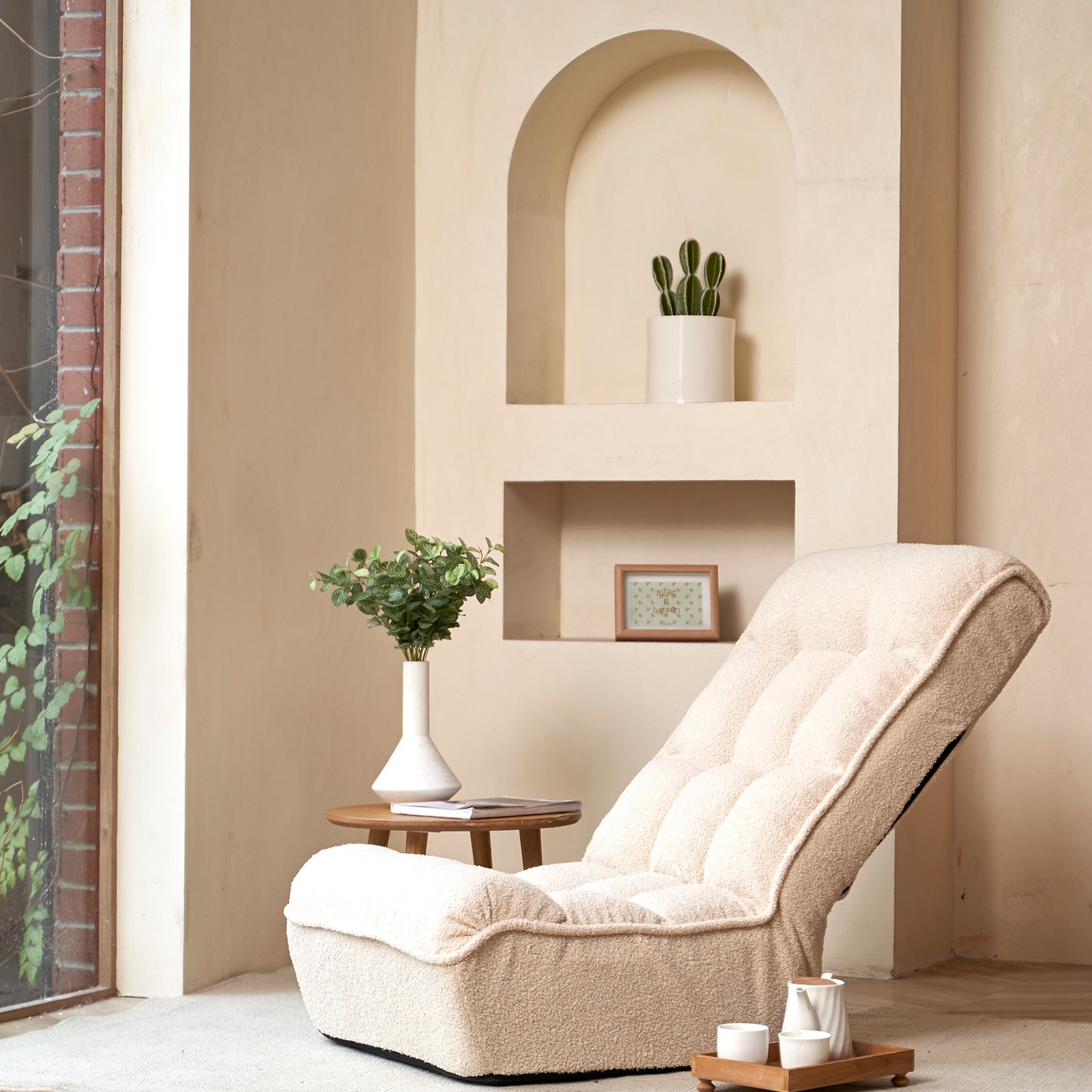 Japanese Reclining Lounge Chair — Sofá Individual Ajustável em Estilo Tatami para Sala, Quarto e Varanda - Image 4