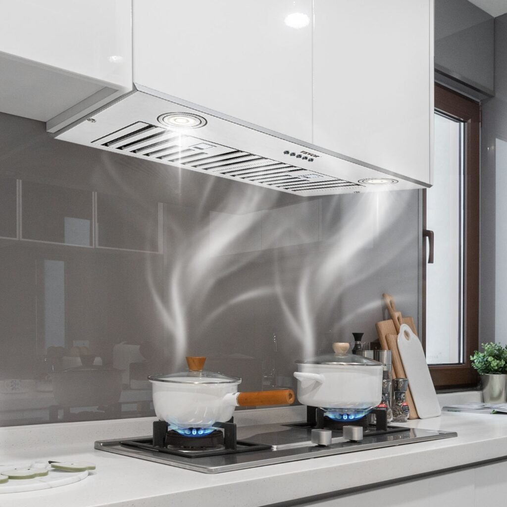 Exaustor Embutido 30" – 800CFM, 3 Velocidades, Aço Inox com LED e Filtros Baffle