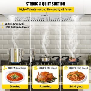 Exaustor Embutido 30" – 800CFM, 3 Velocidades, Aço Inox com LED e Filtros Baffle - Image 4